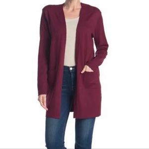 Sweet Romeo 1X Bordeaux Wine Patch Pocket Open Cardigan Nwt